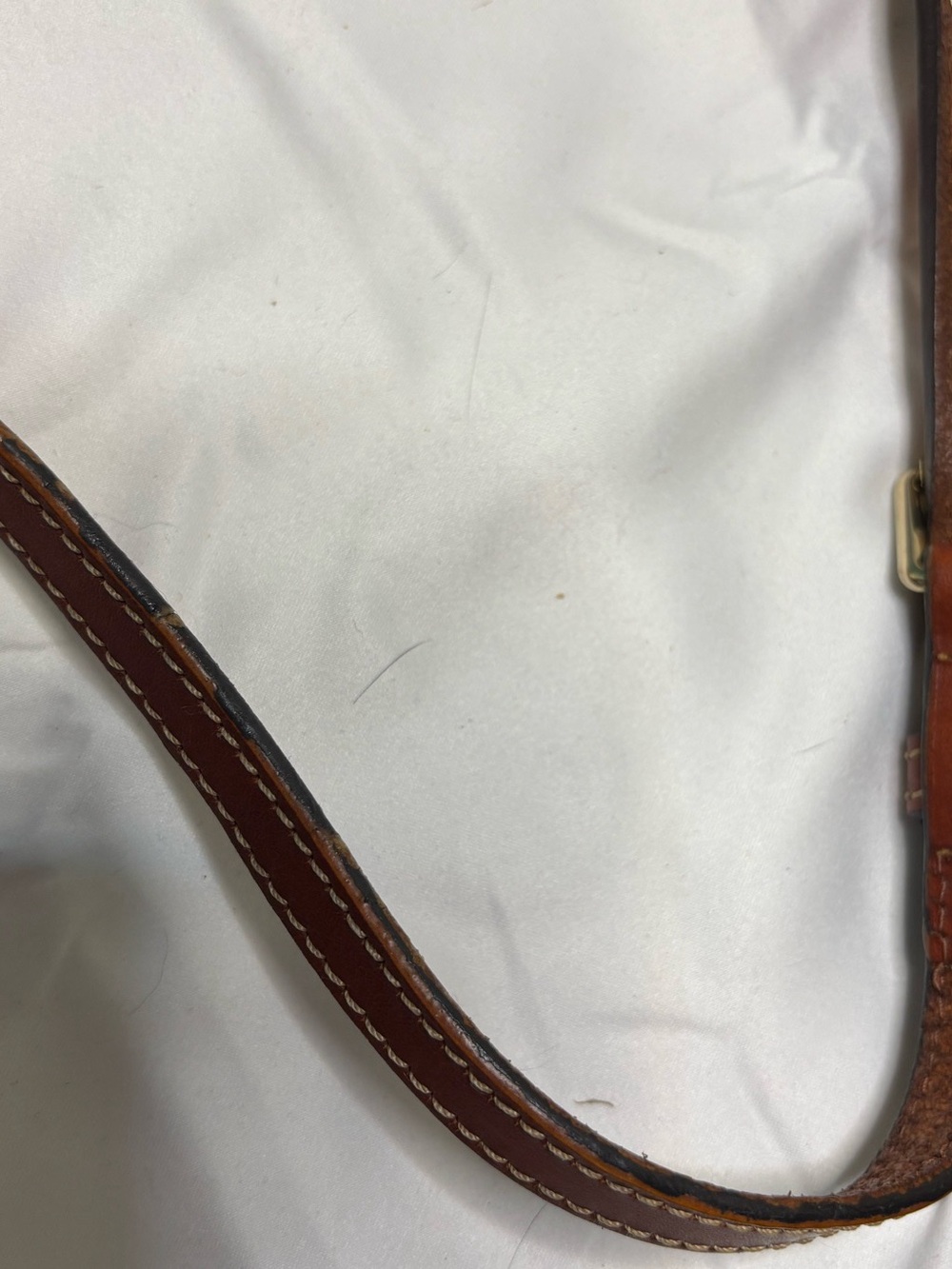 Dooney & Bourke Pebble Grain Zip Crossbody Cream & Brown Bag - Picture 15 of 15